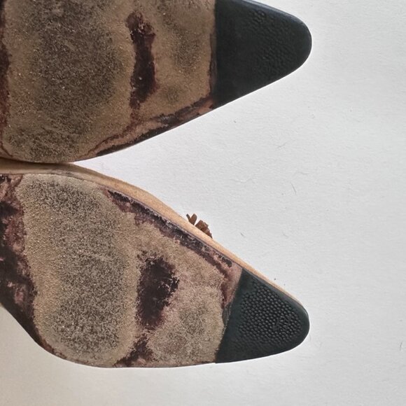 Size 12 J Crew Tan Suede Pointy Toe Flats - Picture 10 of 10